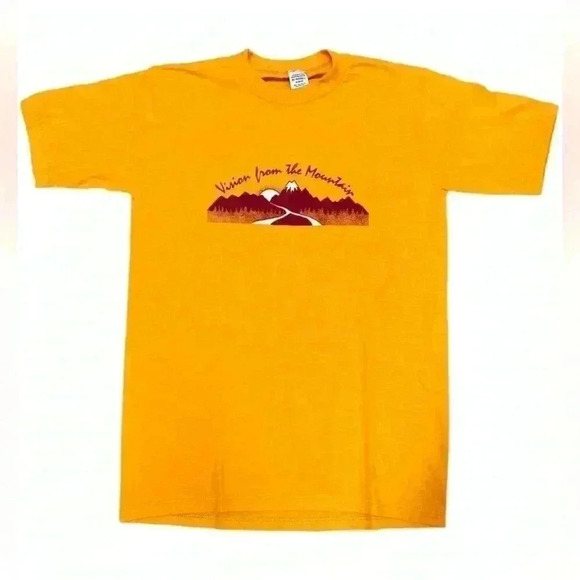 NEW | Vintage 80s Jerzee by Russell Single Stitch T-Shirt | Mustard | Unisex M - Picture 1 of 7